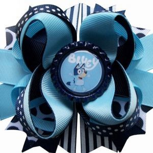 4.5 INCH BLUE DOG NAVY HAIRBOW
